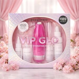 BeautyBio VIP GLO Ultimate Hydration Facial Set - Hot Pink